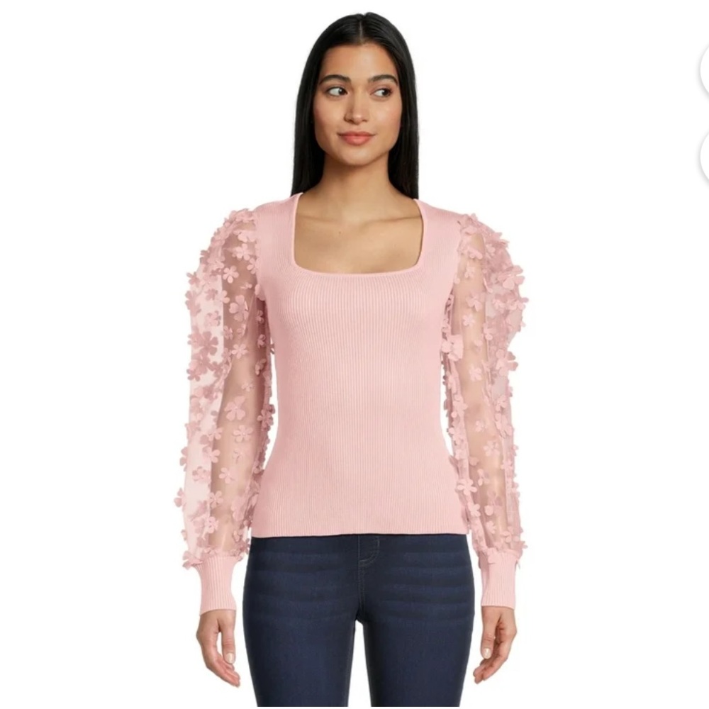 No Boundaries | Square Neck Top with Long Puff Sleeves